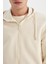 Regular Fit Kapüşonlu İçi Yumuşak Tüylü Cepli Basic Düz Fermuarlı Sweatshirt X8331AZ24AU 10