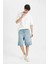%100 Pamuk Baggy Jean Bermuda Şort C2048AX24SM 10