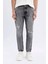 %100 Pamuk 90's Slim Fit Dar Kalıp Yüksek Bel Dar Paça Yırtık Detaylı Jean Pantolon C9829AX24SM 10
