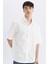 Relax Fit Yazlık Tensel Basic Düz Kısa Kollu Gömlek C4316AX24SM 7