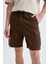 %100 Pamuk Regular Fit Keten Görünümlü Kargo Bermuda Şort B5676AX24SM 10