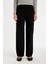 Siyah Triko Pantolon Wide Leg Geniş Bol Paça Selanik Kumaş Basic Düz D0361AX24AU 9