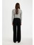 Siyah Triko Pantolon Wide Leg Geniş Bol Paça Selanik Kumaş Basic Düz D0361AX24AU 10