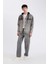 %100 Pamuk Oversize Geniş Kalıp Kapüşonlu Düğmeli Mevsimlik Baharlık Denim Ceket D0416AX24AU 8