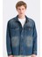 %100 Pamuk Relax Fit Uzun Kollu Cepli Jean Gömlek Ceket D0448AX24AU 7