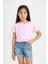 Kız Çocuk Relax Fit Bisiklet Yaka Kısa Kollu Tişört C9775A824HS 13