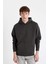 Oversize Geniş Kalıp Kapüşonlu Kanguru Cepli Basic Düz Sweatshirt A4331AX24AU 8