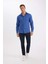 Modern Fit Polo Yaka Poplin Uzun Kollu Gömlek R4340AZNS 9