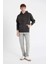 Oversize Geniş Kalıp Kapüşonlu Kanguru Cepli Basic Düz Sweatshirt A4331AX24AU 8