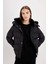 Su Geçirmez Puffer Şişme Mont Kapüşonlu Fermuar Çıtçıt Kapmalı Cepli C9523AX24WN 11
