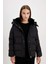 Su Geçirmez Puffer Şişme Mont Kapüşonlu Fermuar Çıtçıt Kapmalı Cepli C9523AX24WN 12