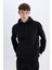 Regular Fit Kapüşonlu Kanguru Cepli İçi Yumuşak Tüylü Basic Düz Sweatshirt X8283AZ24AU 10