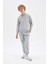 Erkek Çocuk 2'li Takım Kapüşonlu Kanguru Cepli Baskılı Sweatshirt Jogger Eşofman Altı C8319A824AU 8