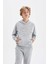Erkek Çocuk 2'li Takım Kapüşonlu Kanguru Cepli Baskılı Sweatshirt Jogger Eşofman Altı C8319A824AU 10