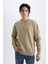 Boxy Fit Bisiklet Yaka Baskılı Sweatshirt X8282AZ24AU 9