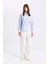 Relax Fit Fermuarlı Poplin Uzun Kollu Tesettür Gömlek Tunik C7826AX24SM 8