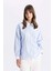 Relax Fit Fermuarlı Poplin Uzun Kollu Tesettür Gömlek Tunik C7826AX24SM 9