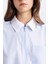 Relax Fit Fermuarlı Poplin Uzun Kollu Tesettür Gömlek Tunik C7826AX24SM 11
