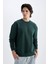 Boxy Fit Bisiklet Yaka Baskılı Sweatshirt X8282AZ24AU 8