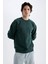 Boxy Fit Bisiklet Yaka Baskılı Sweatshirt X8282AZ24AU 9