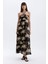 A Kesim Boyundan Bağlamalı Desenli Maroken Maxi Elbise 10
