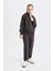 Kız Çocuk Antrasit Standart Fit Beli Paçası Lastikli Cepli Basic Düz Okul Jogger Eşofman Altı X9036A624AU 6