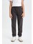 Kız Çocuk Antrasit Standart Fit Beli Paçası Lastikli Cepli Basic Düz Okul Jogger Eşofman Altı X9036A624AU 9