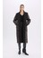 Regular Fit Smokin Yaka Suni Deri Düğmeli Cepli Pelüş Astar Parka D0840AX24WN 12
