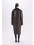 Regular Fit Smokin Yaka Suni Deri Düğmeli Cepli Pelüş Astar Parka D0840AX24WN 18