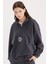 Oversize Geniş Kalıp Fermuarlı Dik Yaka Nakışlı Polar Sweatshirt 6