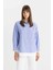 Relax Fit Çizgili Poplin Uzun Kollu Tesettür Gömlek Tunik C9431AX24SM 7