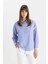 Relax Fit Çizgili Poplin Uzun Kollu Tesettür Gömlek Tunik C9431AX24SM 9