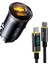 Superauto 2 Portlu Pd 65W Araç Içi Şarjı, 140W LED Ekranlı Naylon Örgülü Süper Hızlı Şarj Kablosu 1