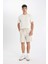 Slim Fit Dar Kesim Esnek Belli Basic Düz Şort B1382AX24SM 9