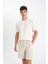 Slim Fit Dar Kesim Esnek Belli Basic Düz Şort B1382AX24SM 11