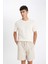 Slim Fit Dar Kesim Esnek Belli Basic Düz Şort B1382AX24SM 12