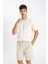 Slim Fit Dar Kesim Esnek Belli Basic Düz Şort B1382AX24SM 13