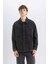 %100 Pamuk Boxy Fit Jean Uzun Kollu Gömlek Ceket C7539AX24AU 16