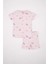 Kız Bebek Pijama Takım Desenli Fitilli Kaşkorse Kısa Kollu Üst Beli Lastikli Şort Alt C3476A524HS 6
