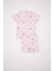 Kız Bebek Pijama Takım Desenli Fitilli Kaşkorse Kısa Kollu Üst Beli Lastikli Şort Alt C3476A524HS 10