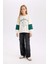 Kız Çocuk Oversize Geniş Kalıp Bisiklet Yaka Baskılı Sweatshirt D1106A824AU 8