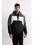Slim Fit Dar Kesim Renk Bloklu Astarlı Kapüşonlu Fermuarlı Cepli Şişme Mont N4530AZ24AU 11