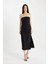 Bodycon Straplez Siyah Midi Abiye Elbise D0985AX24SM 14