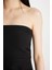 Bodycon Straplez Siyah Midi Abiye Elbise D0985AX24SM 15