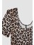 Slim Fit Dar Kesim Yuvarlak Yaka Vücuda Oturan Leopar Desenli Kısa Kollu Çıtçıtlı Body D1274AX24SM 19