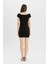Coool Bodycon Vücuda Oturan Kayık Yaka Basic Düz Fitilli Kaşkorse Kısa Kollu Mini Elbise A7362AX24SM 12