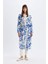 Relax Fit Desenli Uzun Viskon Kimono C9688AX24SM 7
