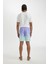 Regular Fit Degrade Baskılı File Astarlı Diz Üstü Deniz Şortu Z6873AZ24HS 16