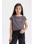 Kız Çocuk Baskılı Crop Kısa Kollu Tişört D1709A824SM 7