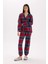 Yılbaşı Temalı Beli Lastikli Ekose Desenli Flanel Pijama Altı-Fall in Love X9052AZ24WN 7